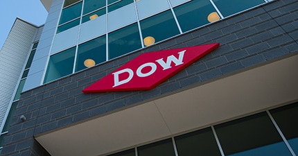 Dow diamond on a building